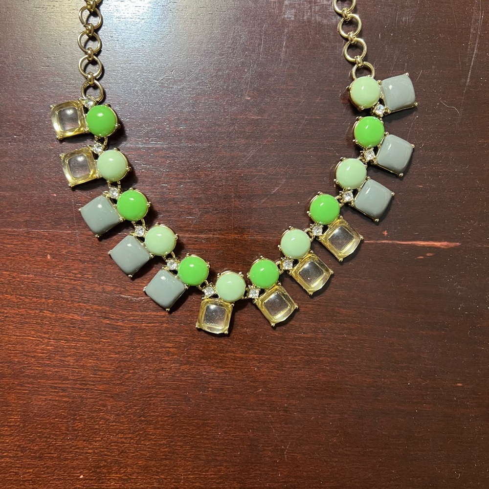J. Crew Green Statement Necklace